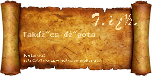 Takács Ágota névjegykártya