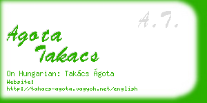 agota takacs business card