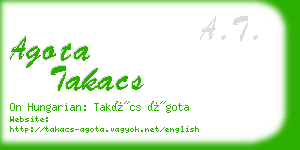 agota takacs business card